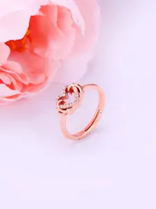 GIVA Rose Gold-Plated 92.5 Sterling Silver CZ-Studded Finger Ring