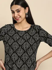 Anouk Women Bandhani Printed Straight Kurta