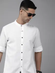 The Roadster Lifestyle Co. Men Cotton Linen Solid Opaque Casual Shirt