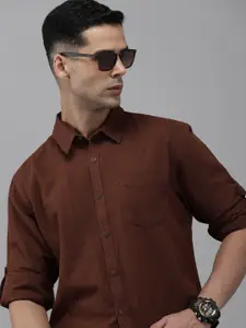 The Roadster Lifestyle Co. Men Cotton Linen Opaque Casual Shirt