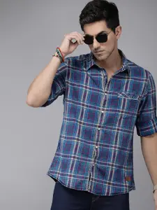 The Roadster Life Co. Self-Design Checked Pure Cotton Casual Shirt