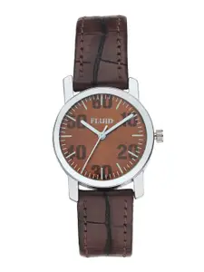 FLUID Women  Patterned Dial & Leather Textured Straps Analogue Watch(FL23-789L-BR01)