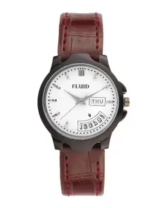 FLUID Women Textured Leather Straps Analogue Watch FL23-777L-WH01