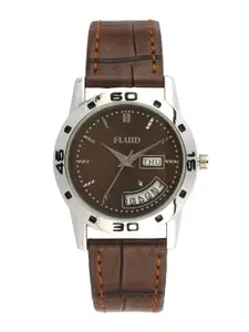 FLUID Women Printed Dial & Leather Straps Analogue Watch F23L-779L-BR01