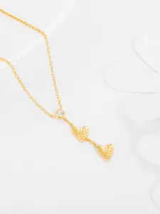 GIVA 925 Sterling Silver Gold-Plated Love In Nature Pendant Chain