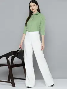 Chemistry Longline Cotton-Linen Casual Shirt