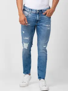 SPYKAR Men Kano Slim Fit Mildly Distressed Light Fade Jeans