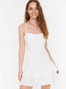 Trendyol Shoulder Straps Drop-Waist Mini Dress
