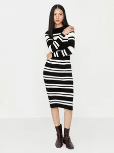 Trendyol Striped Jumper Midi Acrylic Dress