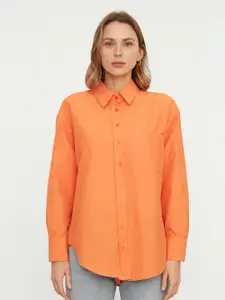 Trendyol Women Spread Collar Knitted Casual Shirt