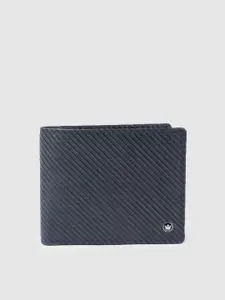 Louis Philippe Sport Men Striped Leather Two Fold Wallet