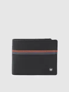 Louis Philippe Sport Men Striped Leather Two Fold Wallet
