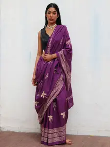 Chidiyaa Ethnic Motifs Printed Pure Cotton Saree