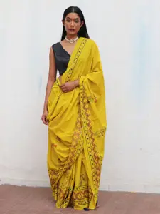Chidiyaa Floral Pure Cotton Block Print Saree