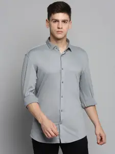 SHOWOFF Men Grey Comfort Slim Fit Cotton Casual Shirt