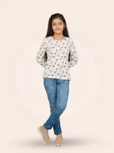 Zalio Girls Floral Printed Pure Cotton Top with Trousers