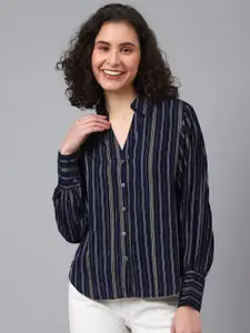 DEEBACO Women Premium Striped Casual Shirt