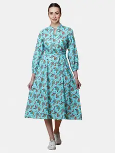 GULAB CHAND TRENDS Women Floral Printed Cotton Midi Dress