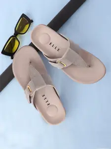 ELLE Women T-Strap Round Toe Flats