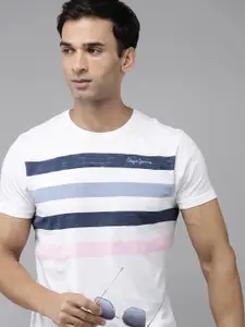 Pepe Jeans Striped Pure Cotton Slim Fit Casual T-shirt