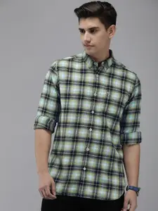 THE BEAR HOUSE Checked Slim Fit Pure Cotton Casual Shirt