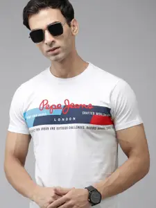 Pepe Jeans Brand Logo Printed Pure Cotton Slim Fit T-shirt