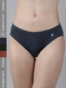 Van Heusen Women Pack of 3 Assorted Anti Bacterial No Marks Waistband Bikini Panty