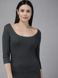 Van Heusen Women Anti Bacterial Round Neck 3/4Th Sleeve Thermal Vest