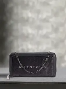 Allen Solly Women Sequins Embellished PU Zip Around Wallet With Sling Strap
