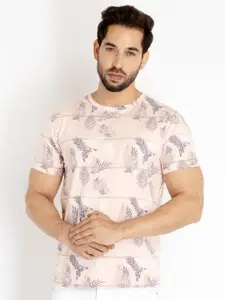 Status Quo Men Floral Printed Cotton T-shirt