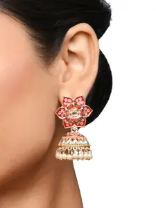 Fida Gold Plated Dome Shaped Jhumkas Earrings