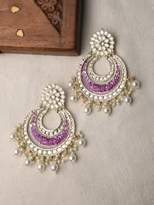 Fida Meenakari Pearl & Kundan Studded Chandbali Earring