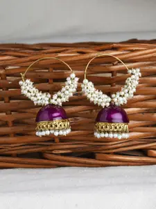 Fida Ethnic Dome Shaped Hoop Jhumka Earrings