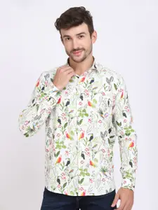 JJAAGG T Men Floral Printed Twill Weave Casual Shirt