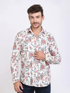 JJAAGG T Men Floral Printed Twill Weave Casual Shirt