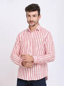 JJAAGG T Men Striped Cotton Casual Shirt