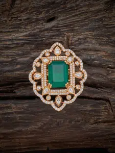Kushal's Fashion Jewellery Gold-Plated Kundan Studded Finger Ring