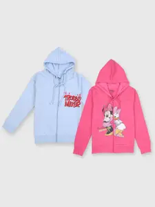 Nap Chief Girls Pack of 2 Minnie Mouse Printed Hooded Sweatshirt