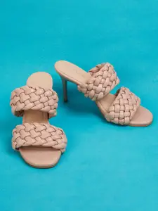 CODE by Lifestyle Women Textured Open Toe Stiletto Heels