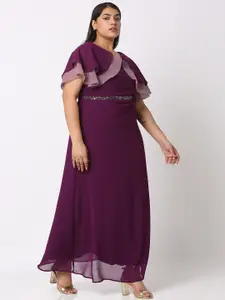 Curves by MISH Plus Size Georgette Maxi Dress