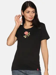 NOT YET by us Women Floral Printed Cotton T-shirt