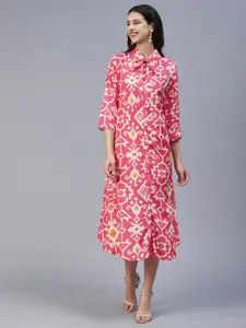 FASHOR Floral Shirt Midi Dress