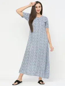 Smarty Pants Floral Printed Pure Cotton Midi Nightdress