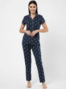 Sweet Dreams Women 2-Pieces Printed Shirt with Lounge Pants