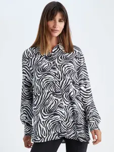 DeFacto Women Animal Printed High-Low Casual Shirt