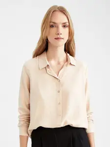 DeFacto Women Long Sleeves Spread Collar Casual Shirt