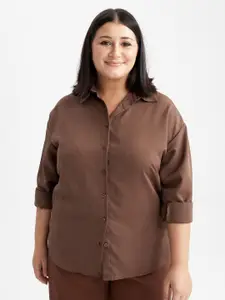 DeFacto Plus size Women Drop Shoulder Sleeves Casual Shirt