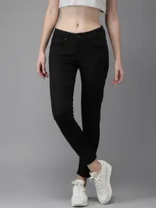Moda Rapido Women Black Skinny Fit Mid-Rise Clean Look Stretchable Jeans