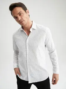 DeFacto Men Printed Pure Cotton Casual Shirt