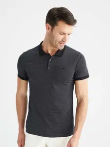 DeFacto Men Printed Cotton Polo Collar T-shirt